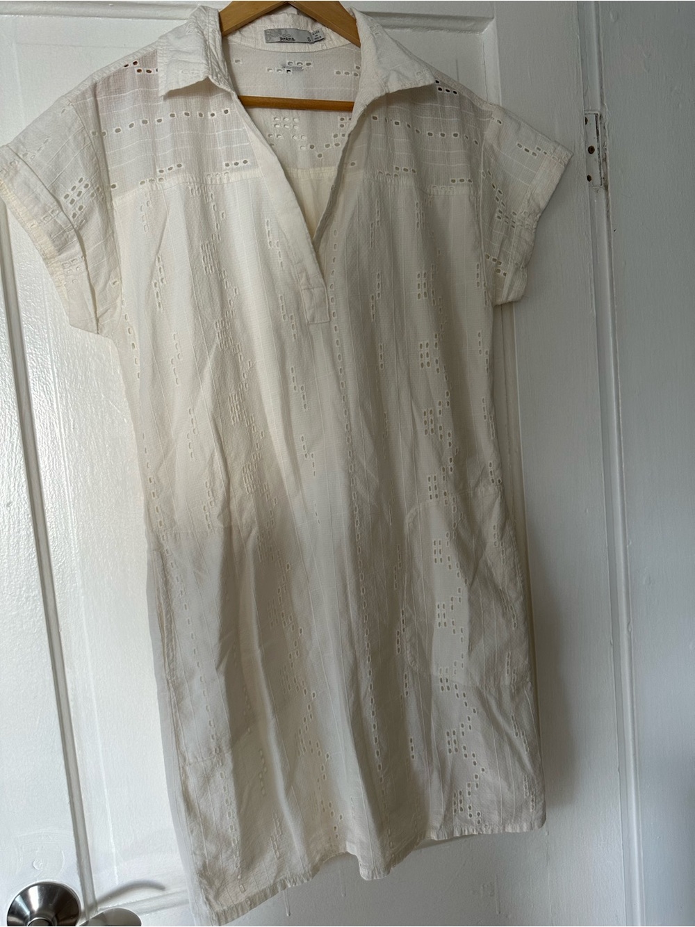 Prana Cream Eyelet Tunic Top